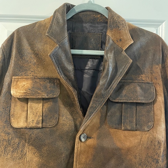 Men’s Bespoke Custom Brown/Caramel Soft Leather Suede Blazer - Picture 2 of 13